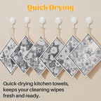 JOYMOOP 12 Pack Decorate Cleaning Cloth, Reusable Absorbent Dish Towels - Image 8