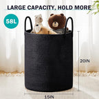 YOUDENOVA Woven Rope Laundry Hamper Basket, 58L Tall Laundry Basket, Baby - Image 3