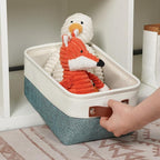 DULLEMELO Small Storage Bin, Small Fabric Rectangular Storage Basket - Image 4