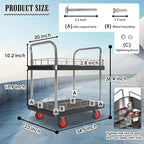 2 Shelf Utility Service Cart- 660lbs Capacity Heavy-Duty Plastic Rolling - Image 4