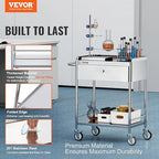 VEVOR Medical Cart, 2-Layer Stainless Steel Cart 220 lbs Weight Capacity - Image 2
