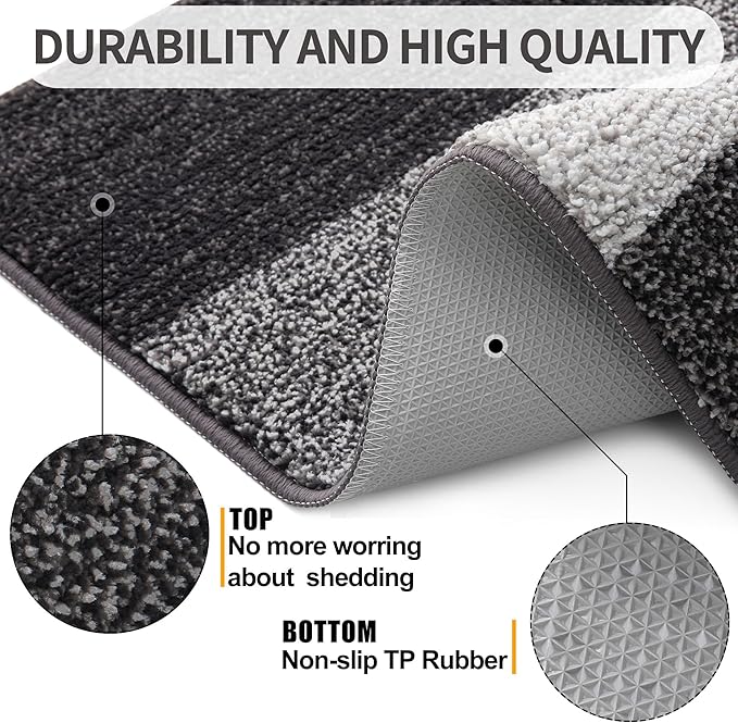 Kitinjoy Indoor Outdoor Door Mat, 36x24 Non-Slip Absorbent Dirt Trapper - Image 3