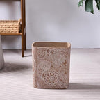 Polytree Boho Flowers Bathroom Trash Can 1.8 Gallon Small Kitchen Garbage Can - Image 2