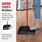 Dustpan with Handle by Ravmag- Solid Natural Rubber Construction- 40” Long - Image 3