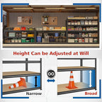 59.8"W Garage Shelving 72"H Storage Shelves 2750LBS Metal Shelving Heavy Duty - Image 5