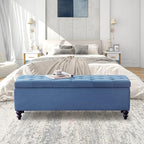 Storage Ottoman 50.2 Inches Upholstered Fabric Storage Ottoman Bench，Button - Image 4
