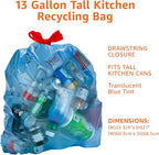 Amazon Basics Blue Recycling Trash Bags, 13 Gallon - Image 3