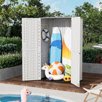 ZZM Resin Outdoor Storage Shed, 67 Cu.ft Vertical Resin Tool 4x6 FT Cabinet w/o - Image 3