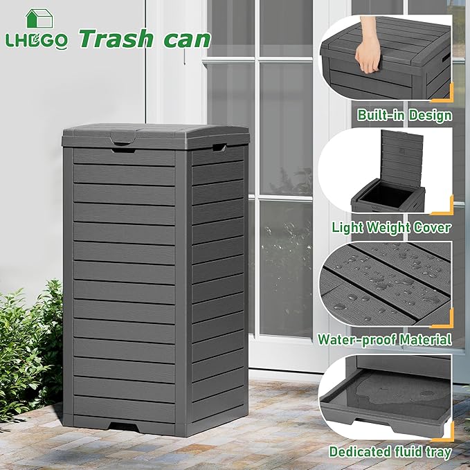 Outdoor Trash Can, 31 Gallon Garbage Can - Image 4
