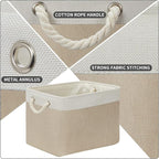 DULLEMELO Storage Baskets Large 16"x12"x12" Tall Rectangular Baskets Fabric - Image 3