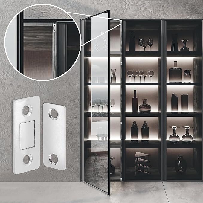Cabinet Magnetic Catch, 6 Pack Ultra Thin Magnetic Cabinet Door Catch, Adhesive - Image 6