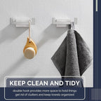 Angle Simple Bathroom Double Hook 2 PCS, SUS304 Stainless Steel Hand Towel - Image 7