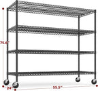 REIBII 55.5''W Storage Shelves 2500LBS Wire Shelving Rack - Image 3