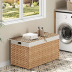 HOOBRO Storage Basket with Lid, 42.3 Gallon Wicker Basket, Handwoven Blanket - Image 2
