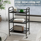 HDANI 3 Tier Rolling Cart Shelves, Heavy Duty Multifunctional Metal - Image 3