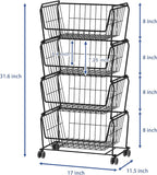 PUSDON Stackable Metal Storage Carts, Dual Use Shelf - Image 8