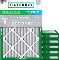Filterbuy 15x20x2 Air Filter MERV 8 Dust Defense Replacement, Electrostatic by Filterbuy