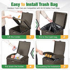 Flamaker 30 Gallon Trash Can, Resin Outdoor Garbage Can - Image 3