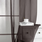 Chyhomenyc Chocolate Brown Sheer Curtains 72 Inch Length 2 Panels, Light - Image 6