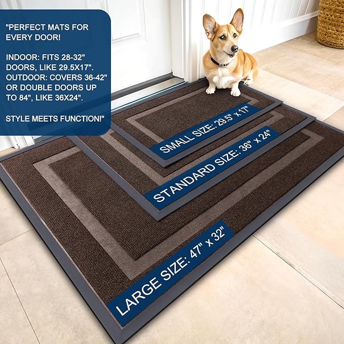 OLANLY Front Door Mat Indoor Outdoor Entrance, Waterproof All-Season, - Image 3