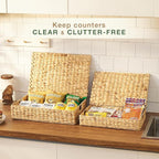 Set of 2 Wicker Baskets with Lid - Image 4