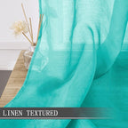 Tollpiz Sheer Curtains Linen Textured Bedroom Curtain Sheers Light Filtering - Image 2