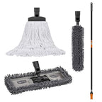 SWOPT 18” Microfiber Dust Mop, Microfiber Flexible Duster, Cotton Mop + 60" by SWOPTCleaning