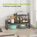 DOLALIKE Expandable kitchen Countertop Organizer, Stackable Cabinet Shelf - Image 6