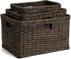 The Basket Lady Tall Rectangular Wicker Storage Basket, 16.5 in L x 10.5 in W x - Image 5