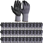 LOCCEF Safety Work Gloves MicroFoam Nitrile Coated-12 Pairs, Seamless Knit by LOCCEF