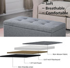 Storage Ottoman Bench with 2.56-inch Thick Seat, 31.5 inch Nesting Ottoman Set - Image 6