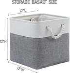 12 x 12 Inch Cube Storage Bins, 6 Pack Large Collapsible Fabric Storage Bin - Image 4
