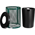 Global Industrial Outdoor Diamond Steel Trash Can - Image 2