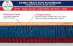 36" Heavy Duty Outdoor Push Broom - Image 5