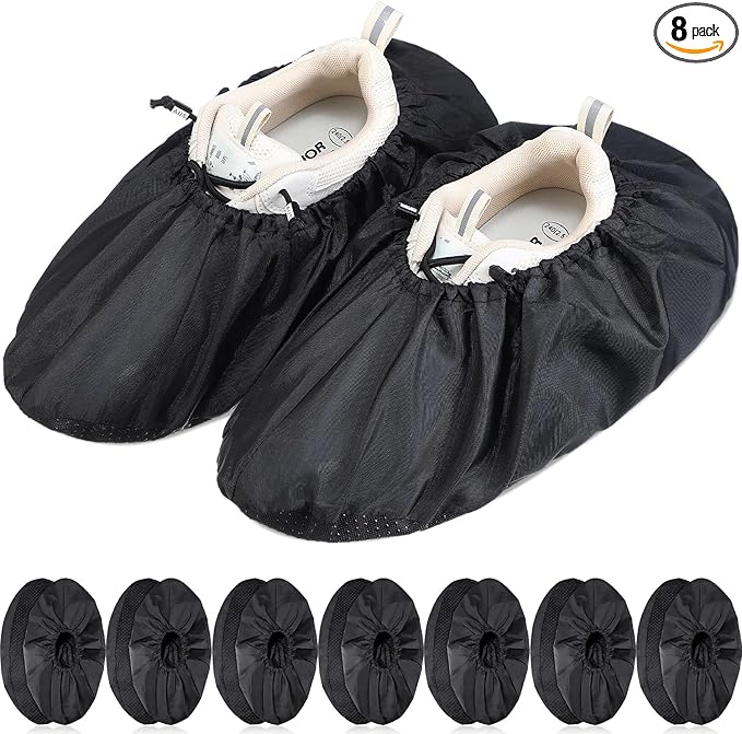 Frienda 8 Pairs Non Slip Reusable Shoe Covers Waterproof Boot Covers by Frienda