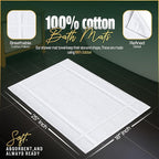Pearl Linens Pack of 12 100% Cotton Bath Mat 18x25 inches, Soft & Absorbent - Image 2