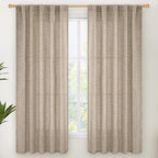 YoungsTex Dark Oatmeal Linen Curtains 63 Inch Length by YoungsTex