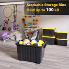 Nazhura 72Quart Plastic Storage Bin, Stackable and Nestable Storage Boxes - Image 5