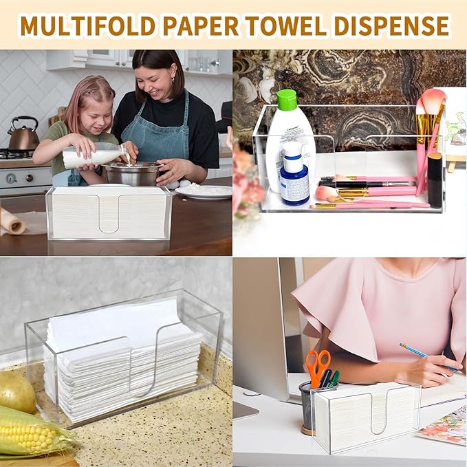 1Pack Acrylic Countertop Paper Towel Holder, Paper Towel Dispenser - Image 7