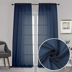 Chyhomenyc Extra Long Sheer Window Curtain Panels 120 Inch 2 PCS, Rod Pocket by Chyhomenyc