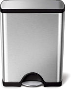 simplehuman 50 Liter / 13.0 Gallon Rectangular Kitchen Step Trash Can, Brushed by Simplehuman