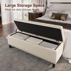 Storage Ottoman Bench, 51-Inch Large Storage Bench - Image 3