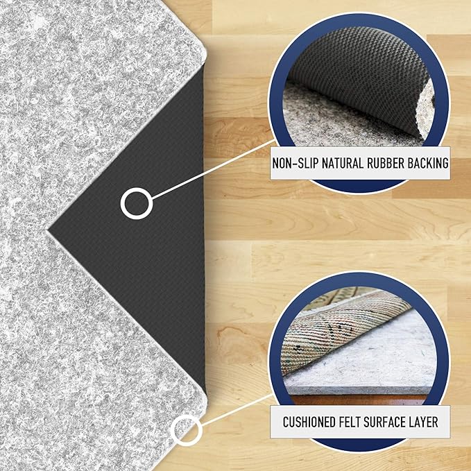 RUGPADUSA - Dual Surface - 3'10" x 5'10" - 1/4" Thick - Felt + Rubber - - Image 3