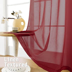 Tollpiz Small Sheer Door Curtain Closet Linen Textured Curtain Sheers Doorway - Image 4