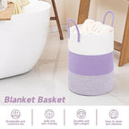 CLHMILY&Z 40L Laundry Basket Round Storage Rope Basket - Image 4