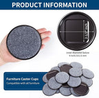 Ezprotekt 4" Round Reusable Felt Furniture Caster Cups - Image 2