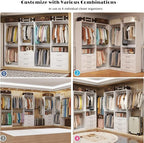 Closet System with 4 Sets, 8FT Closet Organizer Systems with 6 Wooden Drawers & - Image 6