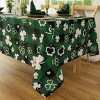 Green Gingham Shamrock Plaid Tablecloth by Essifunia