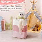 CLHMILY&Z 75L Laundry Hamper Rectangular Pink Rope Basket - Image 3
