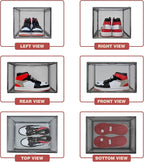 4 Pack Grey Shoe Storage Boxes Clear Plastic Stackable Shoe Display Case - Image 4